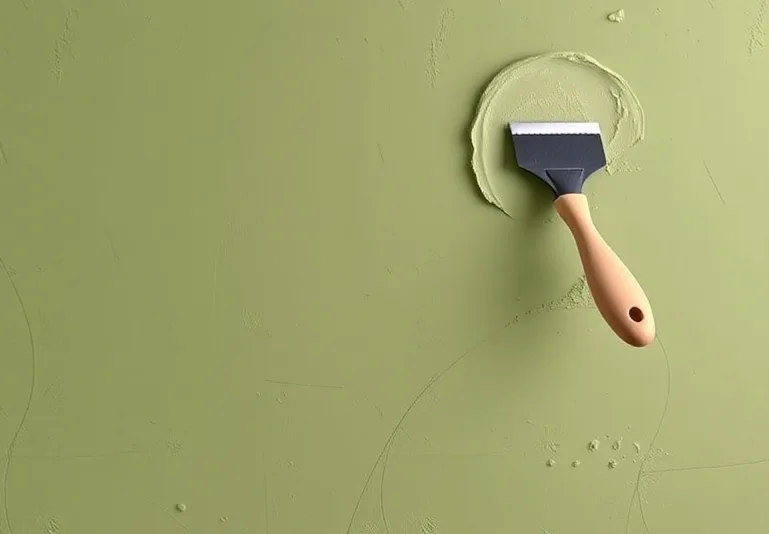 Application d'un enduit décoratif à la lisseuse sur un mur